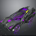 Futuristic Silver Racing Vehicle With Purple Accents And Streamlined Aerodynamic Body Design