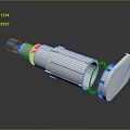 Cylindrical Industrial Equipment With Blue Connector Orange Ring White Body And Detachable Cover