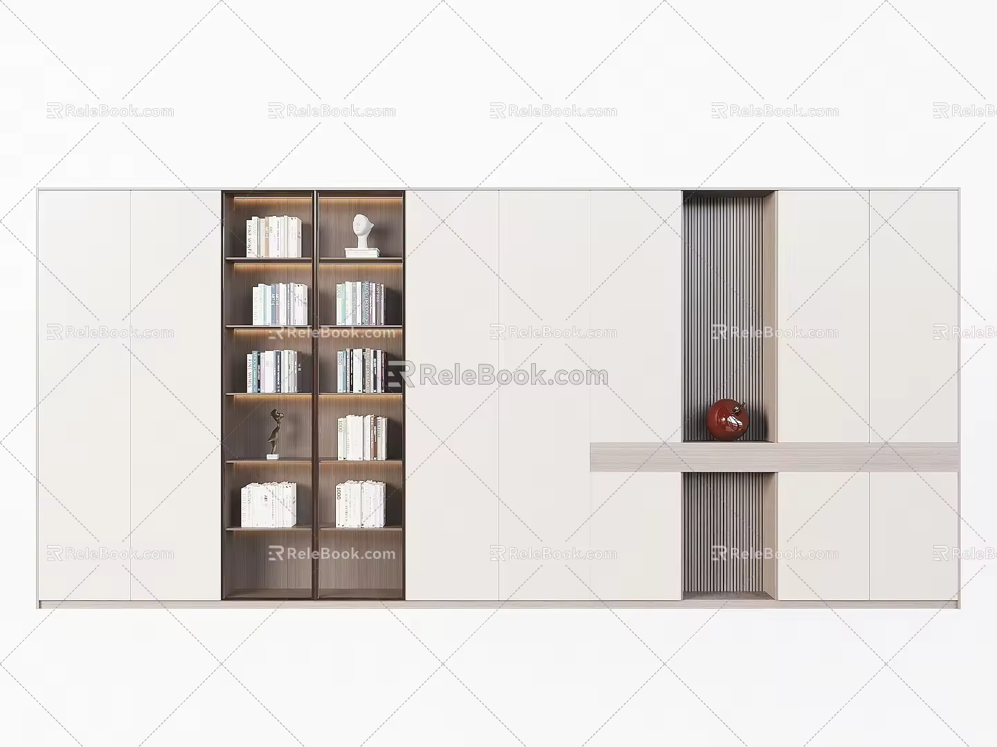 Modern Study Bookcase Bookshelf Display Cabinet Hallway Locker Sideboard Decorative Cabinet Book Book Decorative Ornaments 3d model