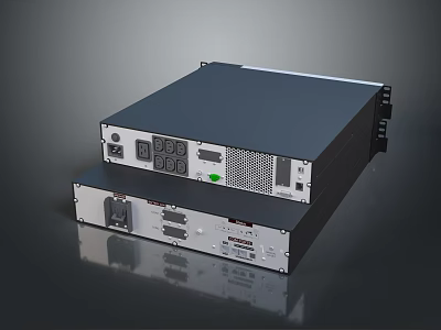 High Performance Computer Server Hardware With Interface Buttons And Stackable Design Features 3d model