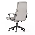 Modern Light Gray Office Chair With Black Armrests Swivel Base And Wheels