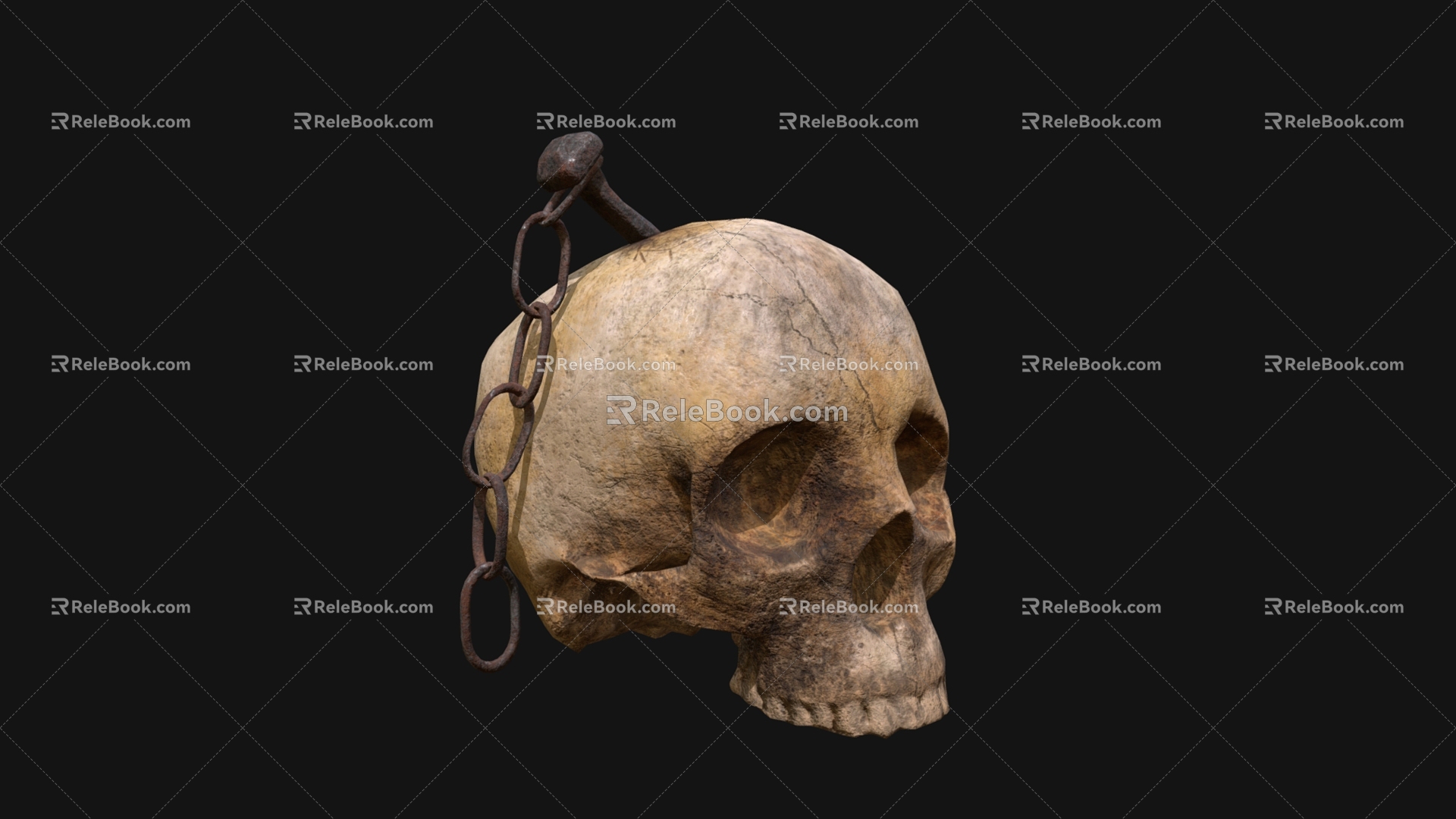 Human skull nail 3d model