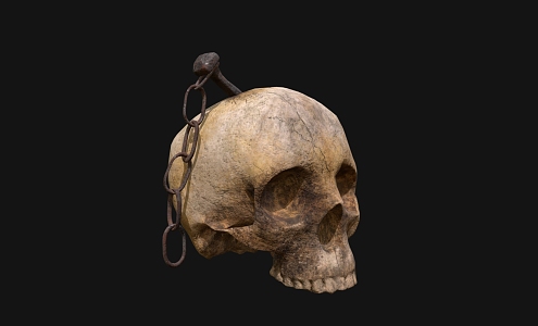 Human skull nail 3d model