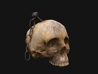 Human skull nail 3d model