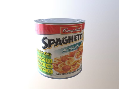 Campbell's Spaghetti Meatballs Canned Healthy Meal For Quick Dinner Ideas 3d model