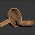 Two Wooden Kitchen Spoons With Handles And Natural Wood Grain Design
