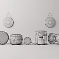 Ethnic musical instruments Gong and Drum musical instruments Ethnic musical instruments 3d model