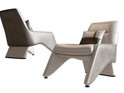 Modern Leather Lounge Chair With Stylish Design And Comfortable Cushion Armrest 3d model