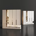 Modern Shoe Cabinets With Textured Panels Mirror Doors And Storage Drawers