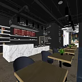 Handy's Café Cozy Modern Exterior With Glass Doors Tables And Bookshelves
