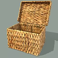 Handcrafted Natural Woven Storage Basket With Open Lid For Home Organizing