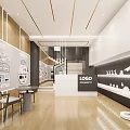 Bright Modern Digital Store Interior With Smart Electronic Product Displays And Comfortable Customer Rest Area