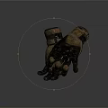Tactical Leather Gloves With Worn Design Dark Brown Textured Surface And Stitching Details