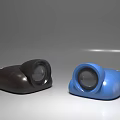 Modern Projection Monitoring Devices With Black And Blue Compact Sleek Design