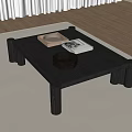 Middle Ancient Style Coffee Table Square Coffee Table Solid Wood Coffee Table 3d model
