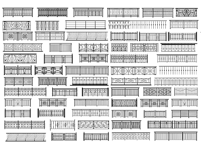 Various Fence Design Styles With Different Patterns And Structures 3d model