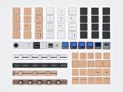 Modern switch socket switch socket combination power lamp control switch 3d model