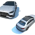Mercedes-Benz Silver Sedan Exterior With Modern Styling Front And Rear Views
