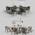 Modern Dining Table and Chair Combination Dining Table and Chair 3d model