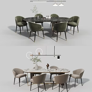 Modern Dining Table and Chair Combination Dining Table and Chair 3d model