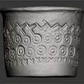 Decorative Ceramic Aquarium Fish Tank Pot With Geometric Spiral And Wave Patterns In Deep Brown