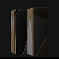 Modern Folding Room Divider With Geometric Wooden And White Panels Contemporary Minimalist Home Decor Piece