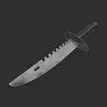 High Quality Tactical Weapon With Serrated Blade And Black Handle Design