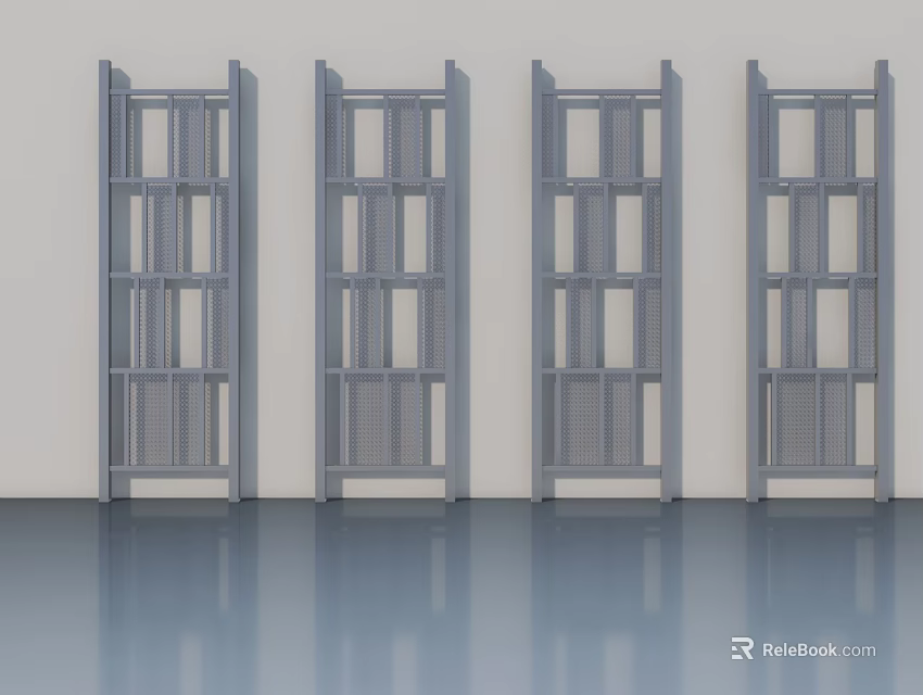 Modern Swing Door Design With Grey Frame And Multiple Units For Interior Use 3d model