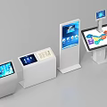 Public Facilities Featuring Self Service Terminals Interactive Touch Screens And Digital Map Interface Displays 3d model
