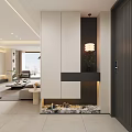 Modern Living and Dining Room Interior Design With White Cabinets TV Wall and Open Layout