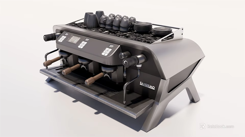 Professional La Marzocco Espresso Machine With Coffee Accessories For Kitchen 3d model 