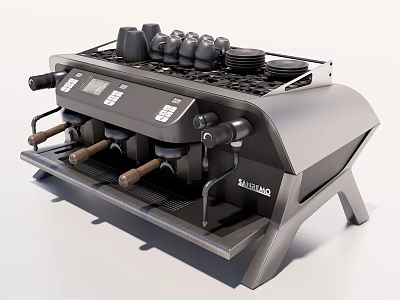 Professional La Marzocco Espresso Machine With Coffee Accessories For Kitchen 3d model