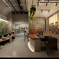 Bright Modern Mall Store Interior With Display Shelves Green Plants And Cozy Seating Area
