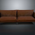 Modern Brown Two Seater Sofa With Metal Legs And Sleek Design