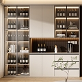 Modern wine cabinet combination 3d model