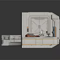 3D Folded Paper Model Interior With Workbench Tools And Equipment