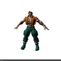 Muscular Male Character With Orange Vest Green Cargo Pants Brown Belt Green Shoes Wrist Accessory