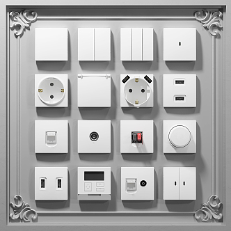 Modern socket switch socket combination 3d model