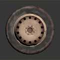 High Performance Rubber Tire With Deep Tread Pattern Red Sidewall Stripe And Metallic Wheel Rim