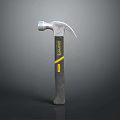 Silver Head Gray Handle Hammer With Yellow Stripe And Estate Brand Design