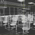 School Computer Lab With Workstations Desks Chairs And Modern Equipment Setup 3d model