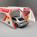 Commercial Equipment Automatic Car Washing White Red Tunnel Structure With Car Inside