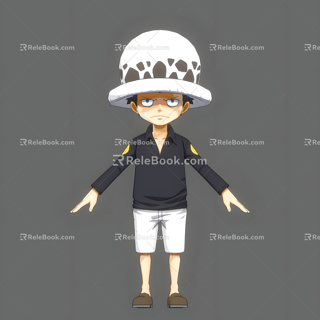 One Piece Tafalgaro Animation Cartoon Children's Childhood Movie Games One Piece Kids Can Do Action 3d model