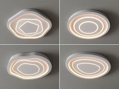 Modern LED Ceiling Lights With Various Geometric Shapes And Ambient Glow Design 3d model