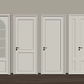 White Hinged Doors Collection Featuring Various Panel And Glass Designs For Interior Spaces 3d model