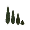 Decorative Plant Ornament Set With Various Heights Green Trees For Home Decor
