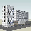 Contemporary Office Building Complex Featuring Two Towers And Glass Facade Design 3d model