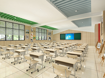 Modern Classroom Art Classroom 3d model