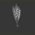 Lily of the Valley Bouquet With Green Leaves And White Bell Flowers Tied With Ribbon