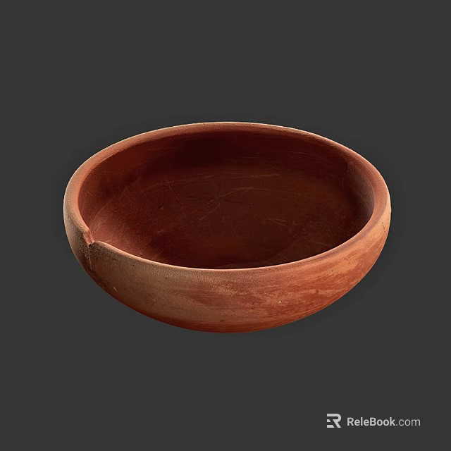 Handcrafted Terracotta Ceramic Bowl With Rustic Charm For Home Decor And Dining Use 3d model 